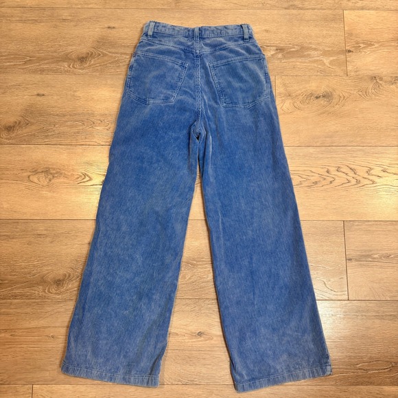 BDG Blue Corduroy Wide Leg Crop Pants High & Wide Womens Size 24 or 00 - Picture 2 of 9